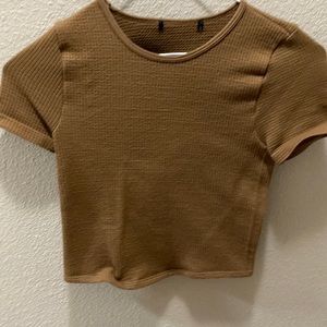 SUPER STRETCHY BROWN CROP TOP